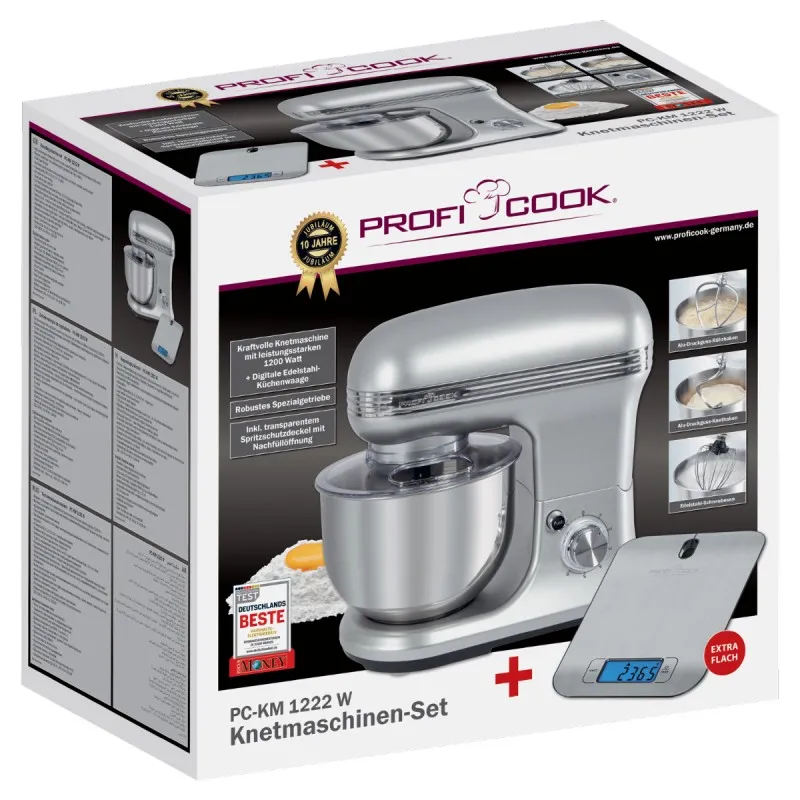 Кухонний комбайн планетарний ProfiCook PC-KM 1222 W (сріблястий)